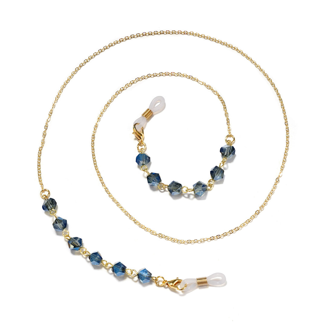 Elegant Crystal Beaded Glasses Chain Bowlift