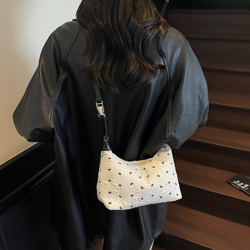 Quilted Floral Shoulder Handbag Bowlift