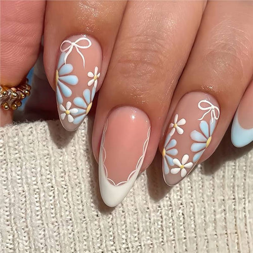 Artistic Floral Press-On Nail Design Bowlift 1788434567