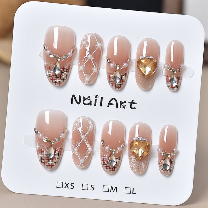 Artistic Decorative Press-On Nail Set Bowlift