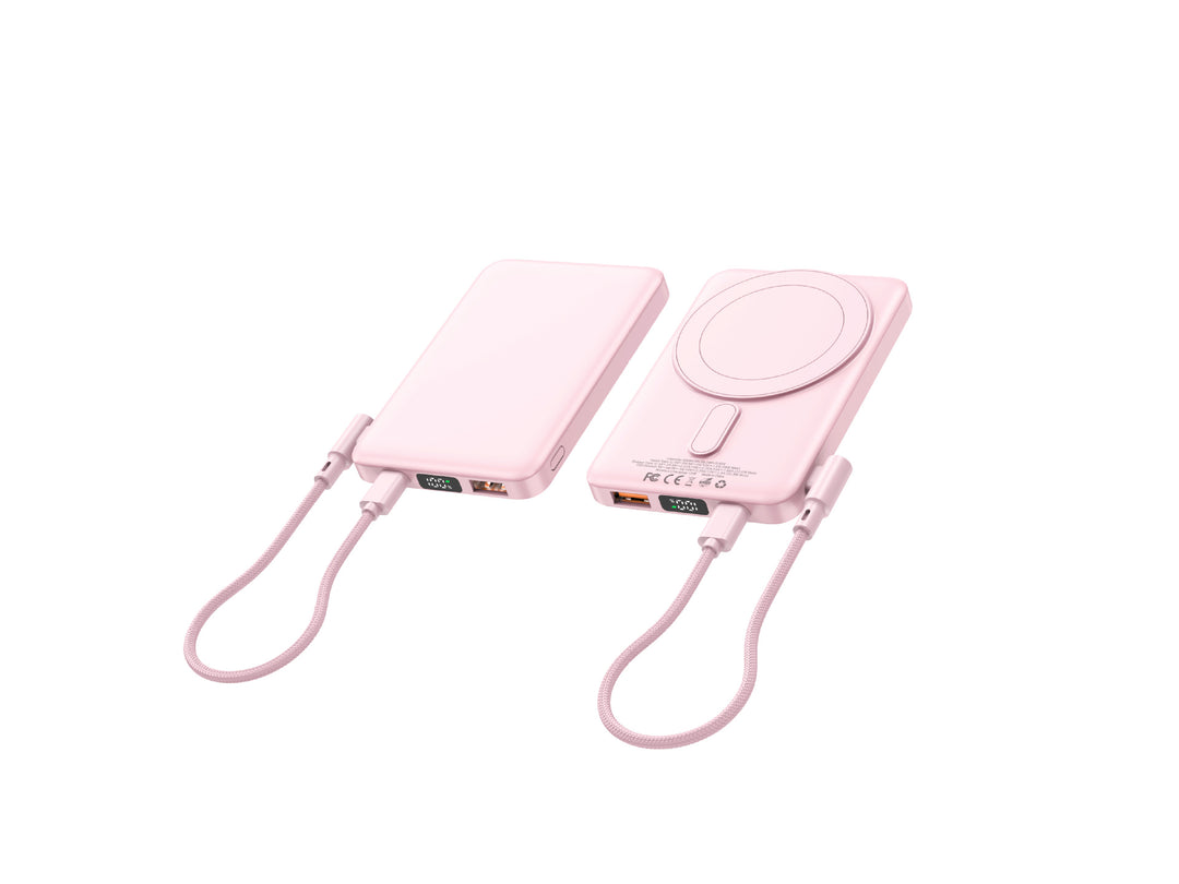Portable power bank with integrated wireless charger and digital display Bowlift