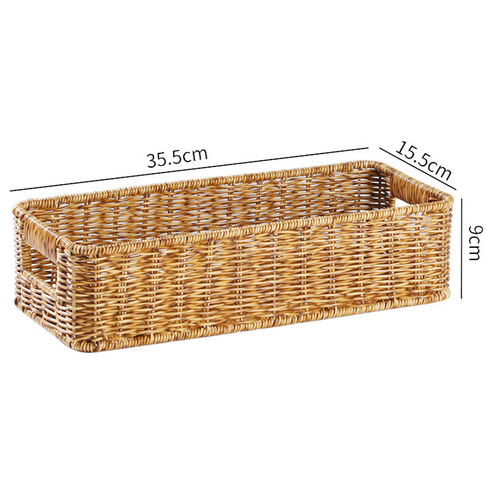 Handcrafted Rectangular Wicker Storage Bin Bowlift
