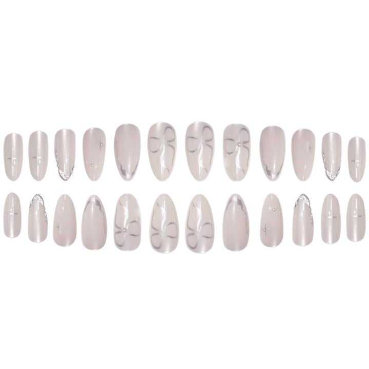 Elegant Stiletto Press-On Nail Art with Glossy Finish Bowlift