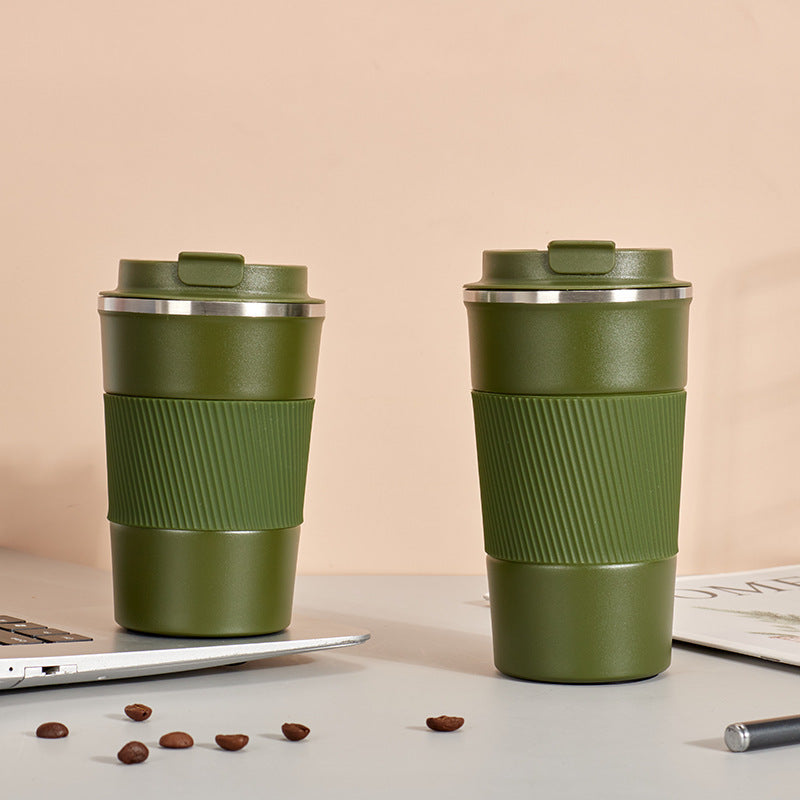 Insulated Stainless Steel Travel Coffee Tumbler with Leakproof Lid and Carry Strap Bowlift
