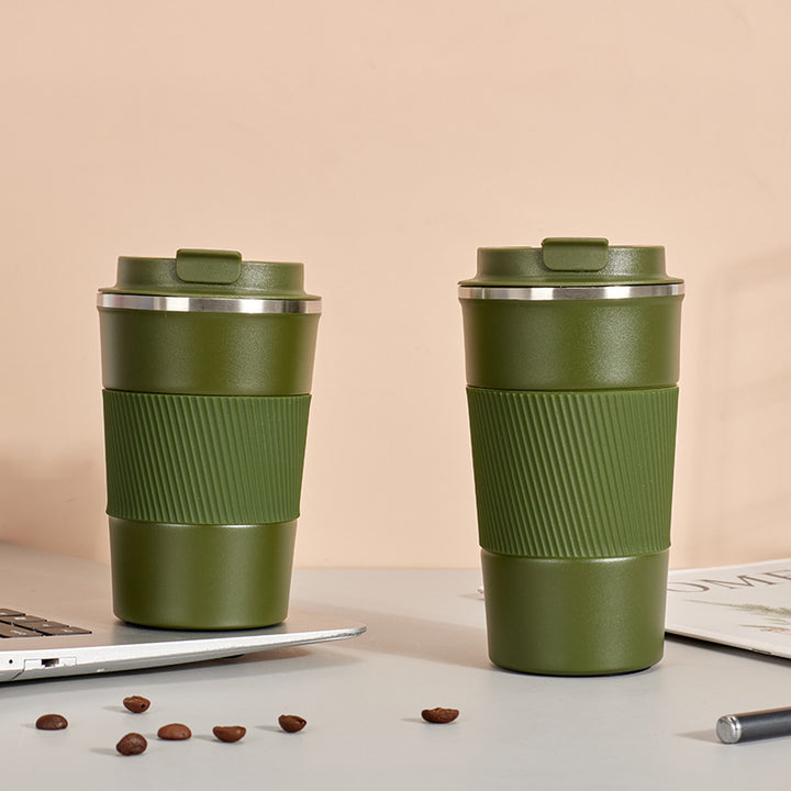 Insulated Stainless Steel Travel Coffee Tumbler with Leakproof Lid and Carry Strap Bowlift