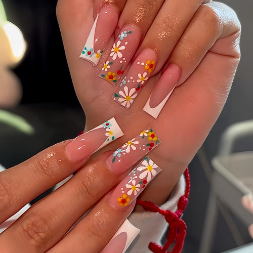Floral Design Press-On Nail Art Bowlift