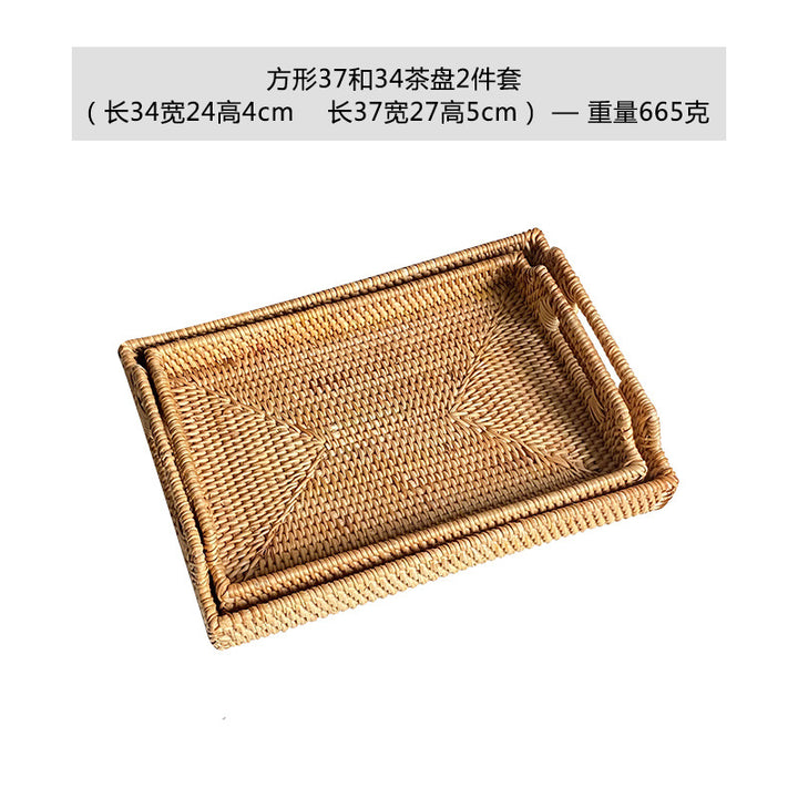 Women's rectangular serving tray made of woven natural material Bowlift