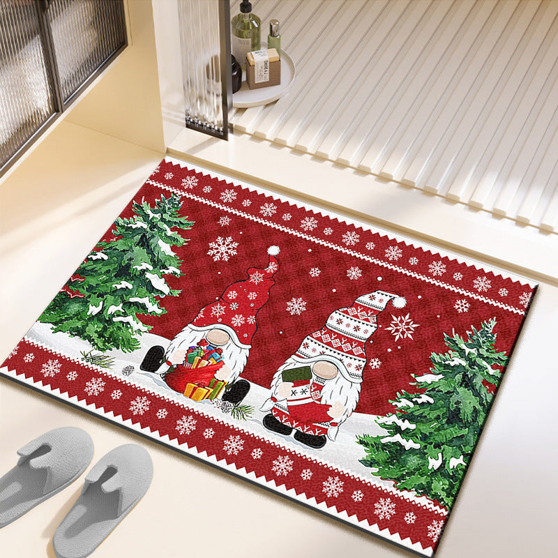 Festive Christmas-Themed Bath Mat Bowlift
