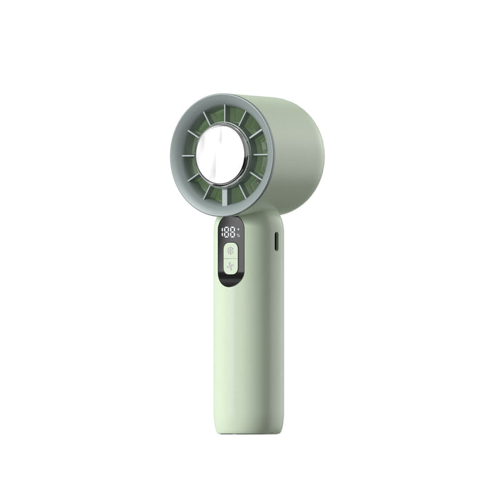 Ladies portable hand fan with LCD temperature display and adjustable airflow Bowlift