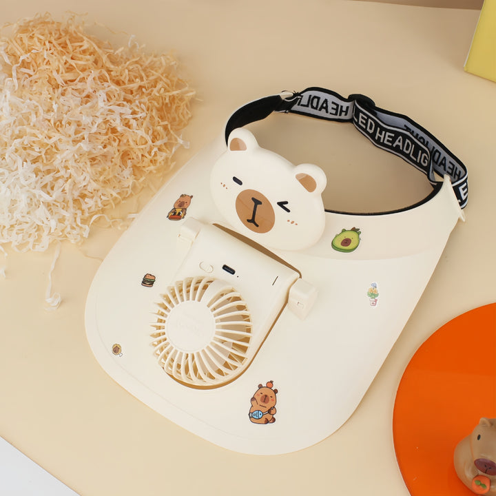 Women's Portable Neck Fan with Cute Bear Design Bowlift