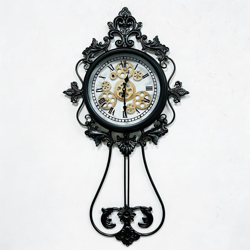 Vintage Gear Mechanism Wall Clock Bowlift