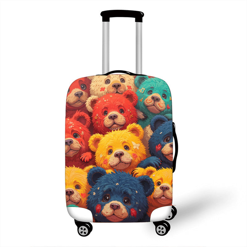 Unisex hard shell suitcase with colorful cat design Bowlift
