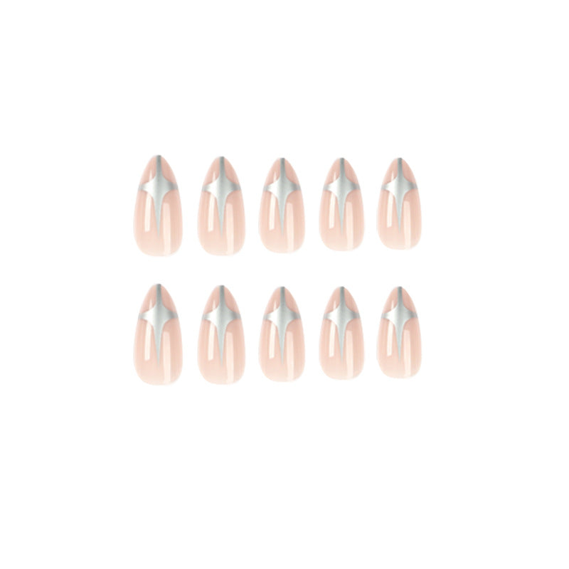 Artful Stiletto Nails with Silver Accents Bowlift