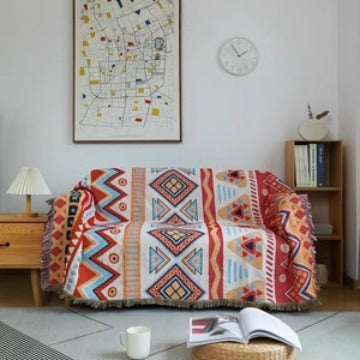 Artistic Geometric Patterned Throw Blanket