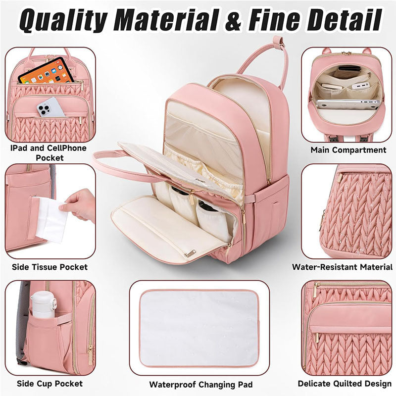 Elegant and Spacious Backpack with Textured Design Bowlift