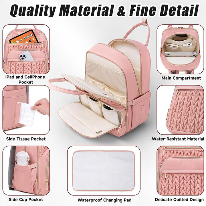 Elegant and Spacious Backpack with Textured Design Bowlift