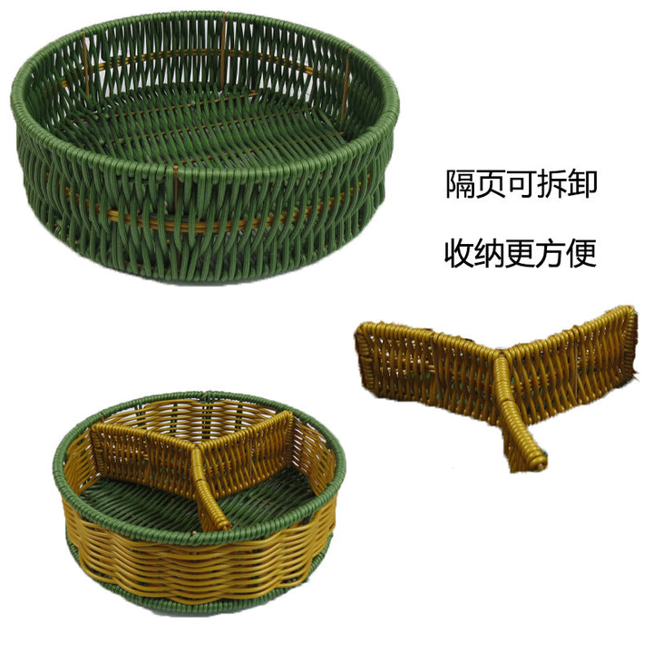 Ladies Oval Organizer Basket with Separate Compartments Bowlift