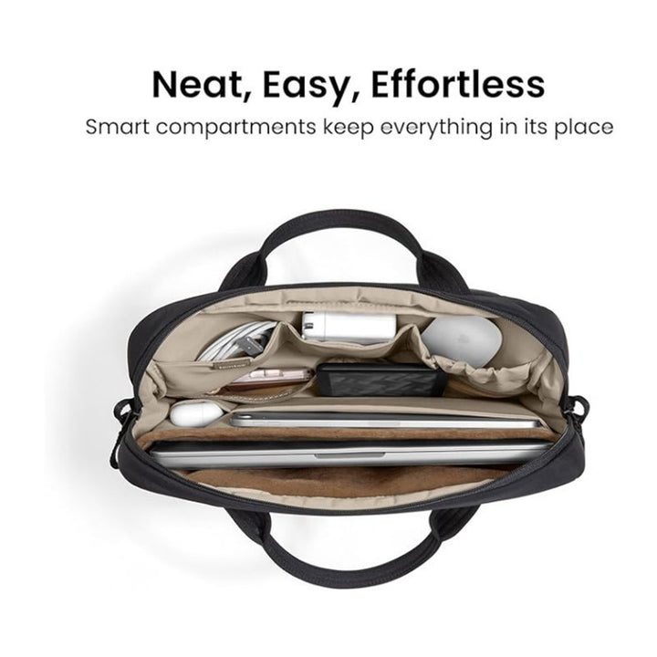 Padded Laptop Bag with Elegant Wave Profile Bowlift
