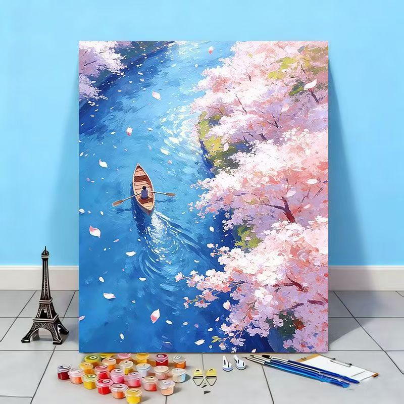 Scenic Cherry Blossom Landscape Painting Kit Bowlift