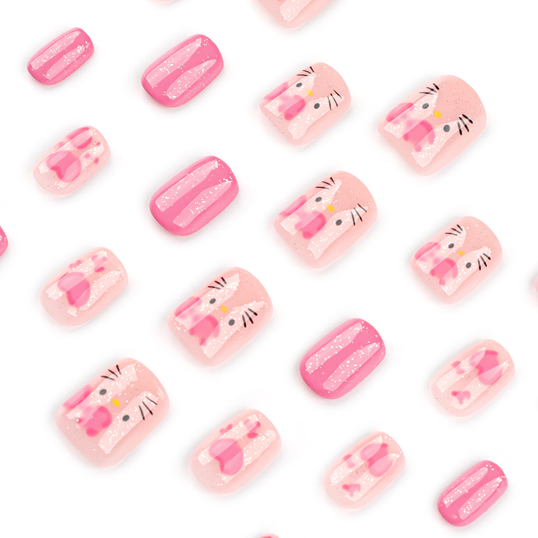 Artificial nail art with cute animal and heart motifs Bowlift