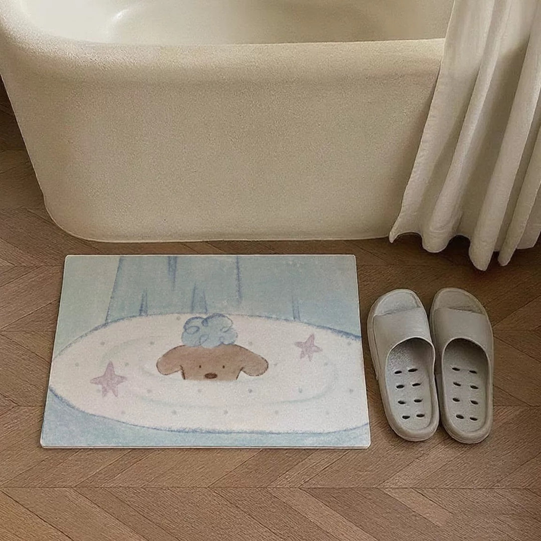 Cartoon-Themed Bath Mat Bowlift