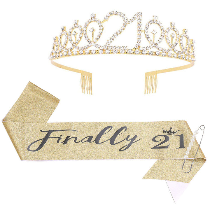 Ladies Sparkling Tiara with personalized 80th Birthday Inscription Bowlift