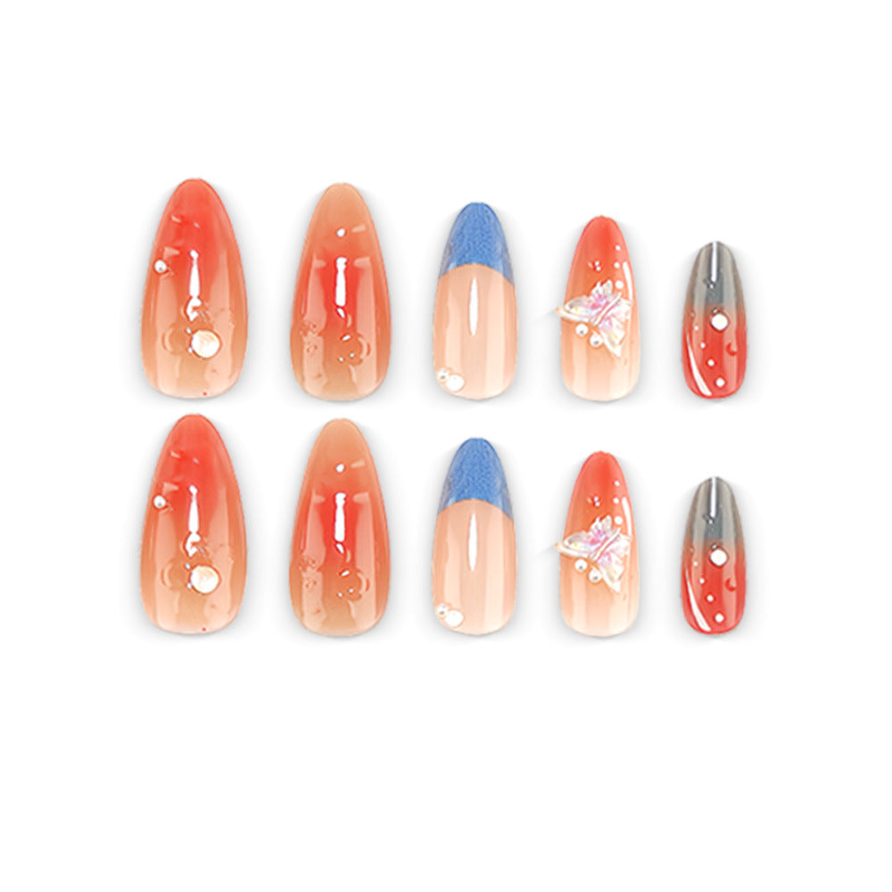 Artificial nails with intricate jewelry details Bowlift