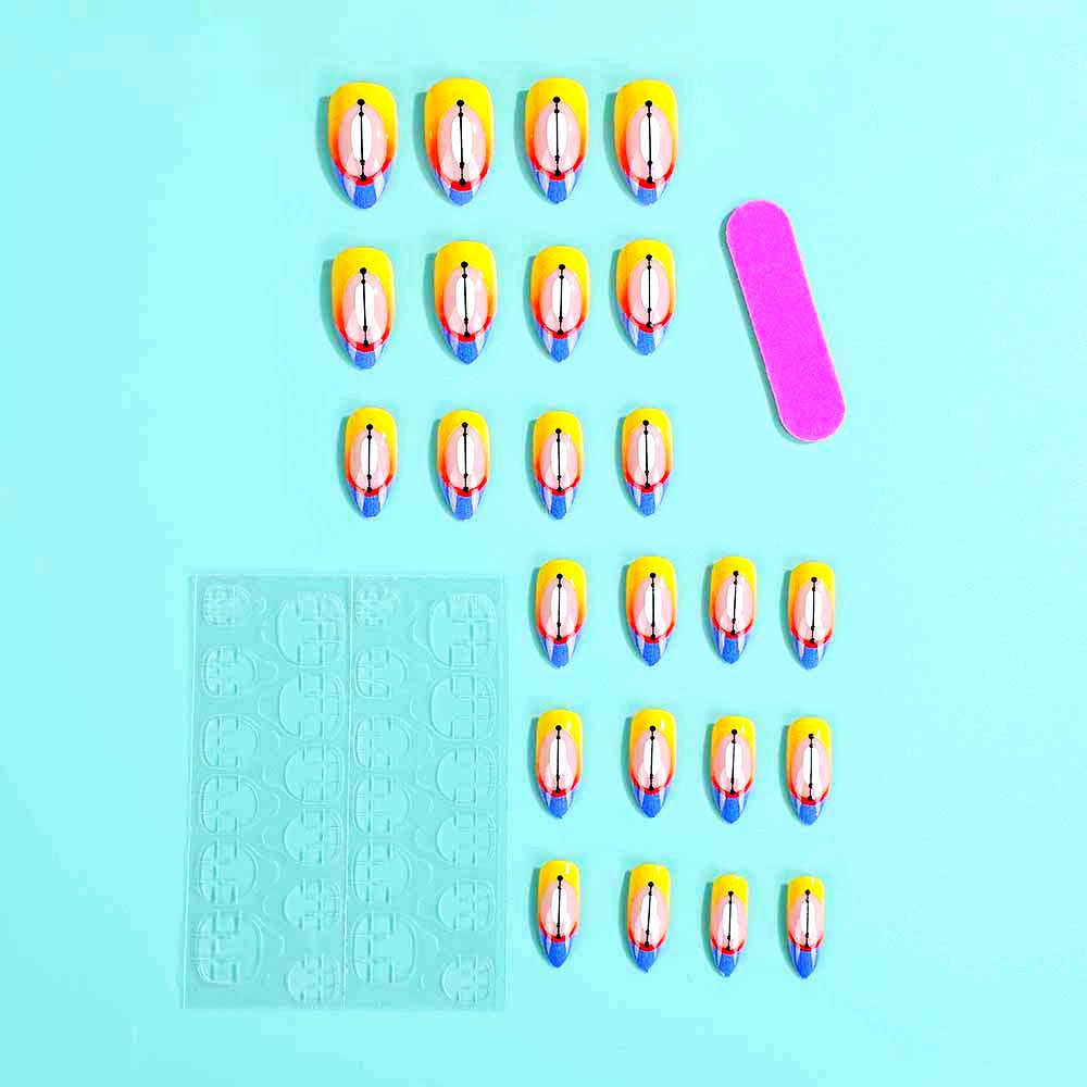 Creative artificial nails in modern geometric style Bowlift