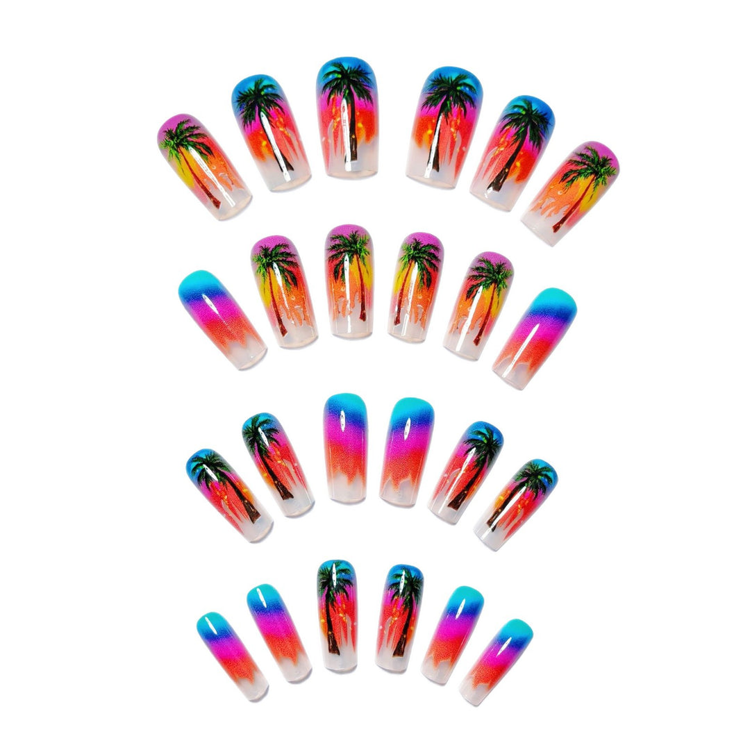 Tropical Sunset Nail Art Bowlift