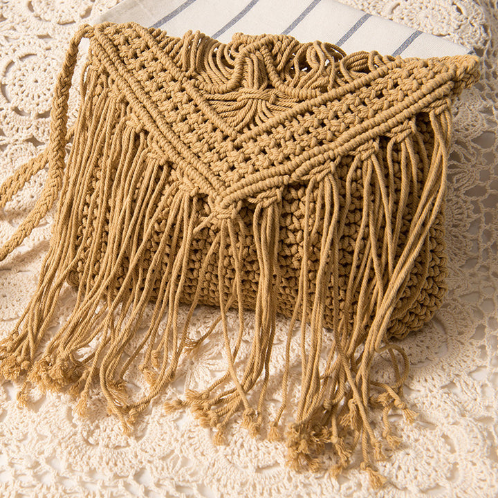 Hand-knotted Macrame Shoulder Bag Bowlift