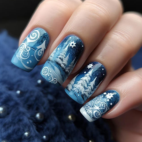 Artificial nails winter motif Bowlift