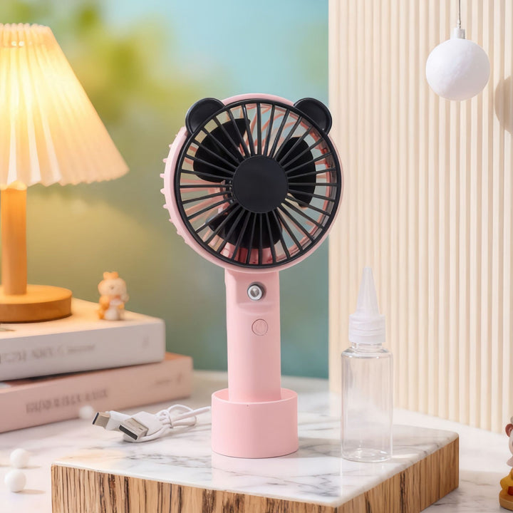 Ladies Portable Spray Fan with Ergonomic Design Bowlift