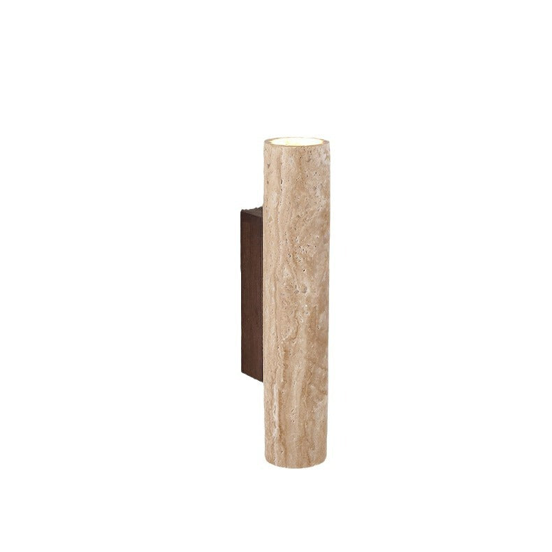 BowLift | Travertine wall lamp in Japandi tube shape