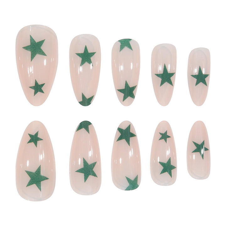 Star-Designed Stiletto Press-On Nails Bowlift