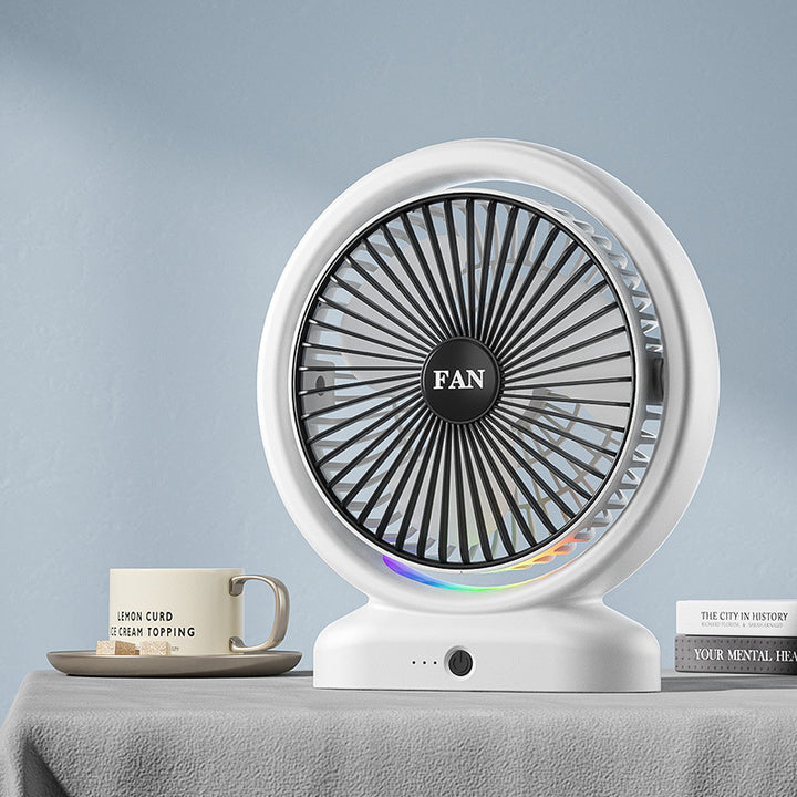 Unisex Portable Air Circulation Fan with LED Ambient Lighting Bowlift