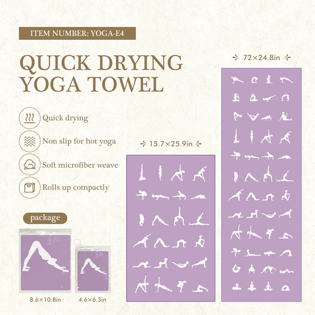 Quick-Drying Non-Slip Microfiber Yoga Towel with Mandala Grip Pattern Bowlift