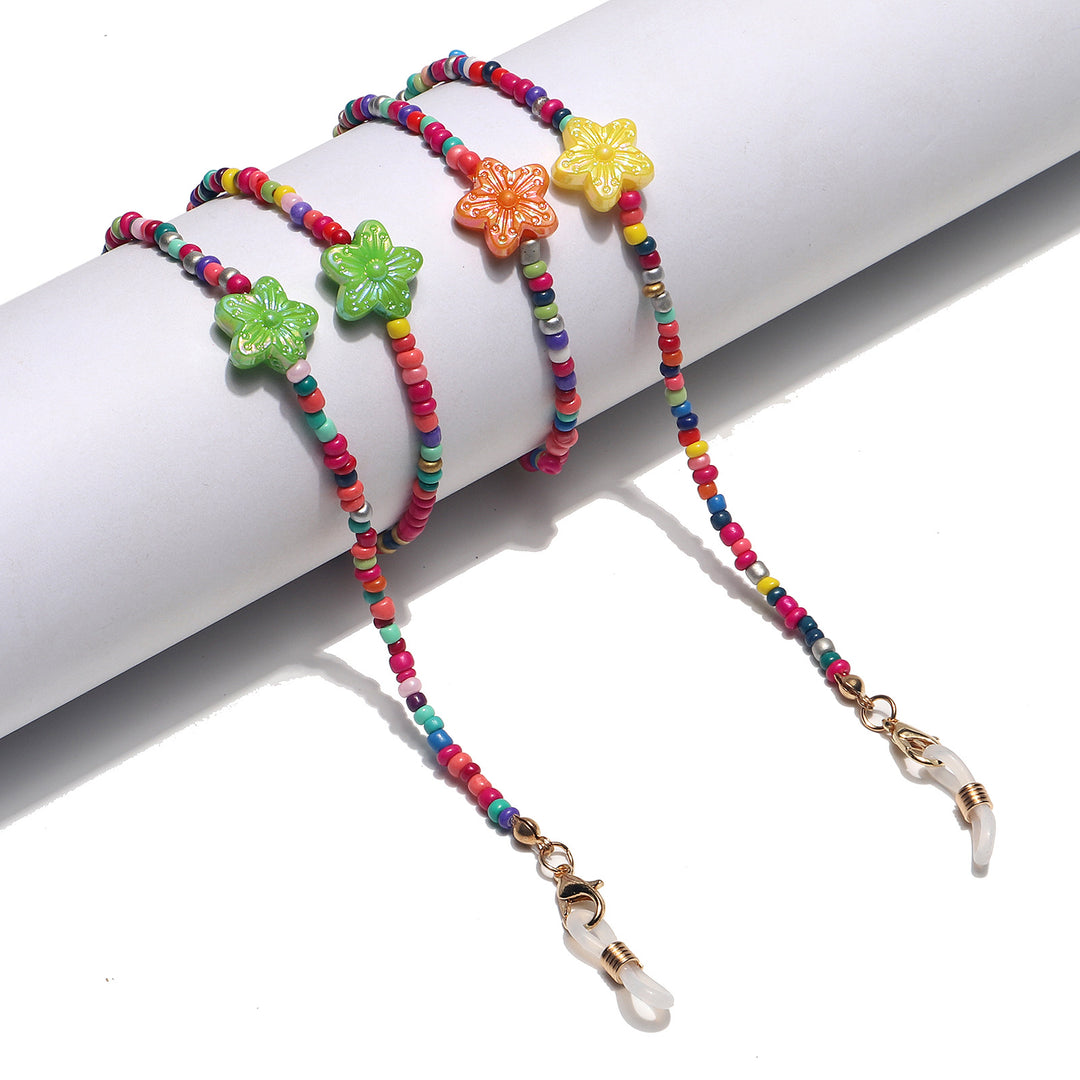 Colorful Floral Beaded Eyewear Holder Bowlift