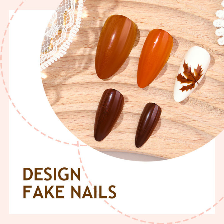 Artificial nail set with autumn leaf designs Bowlift
