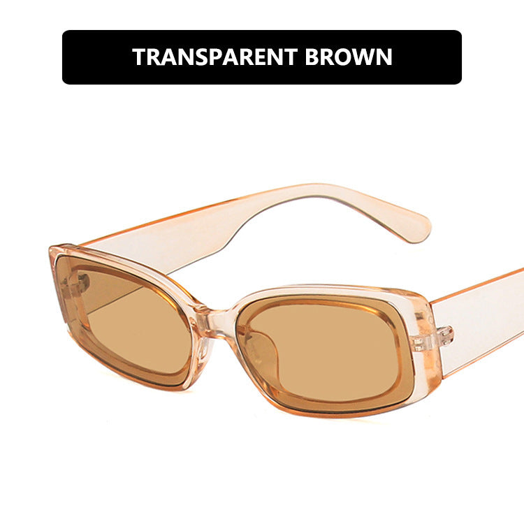 Women's futuristic square sunglasses with transparent frame design and UV protection Bowlift
