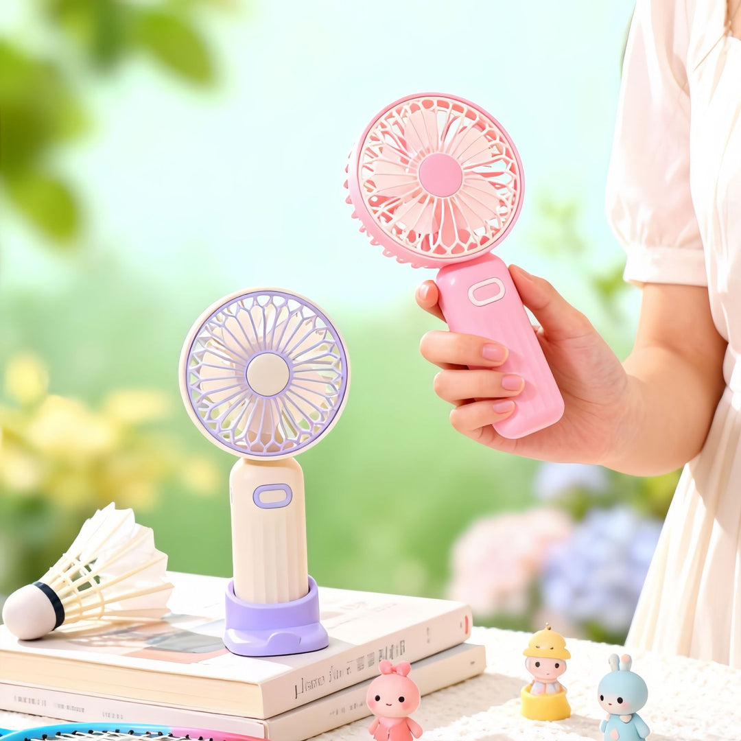 Women's Portable Mini Fan with Integrated Stand Bowlift