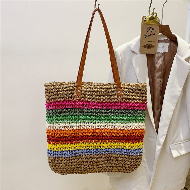 Handcrafted Tote Bag Made from Sustainable Materials with Colorful Stripes Bowlift