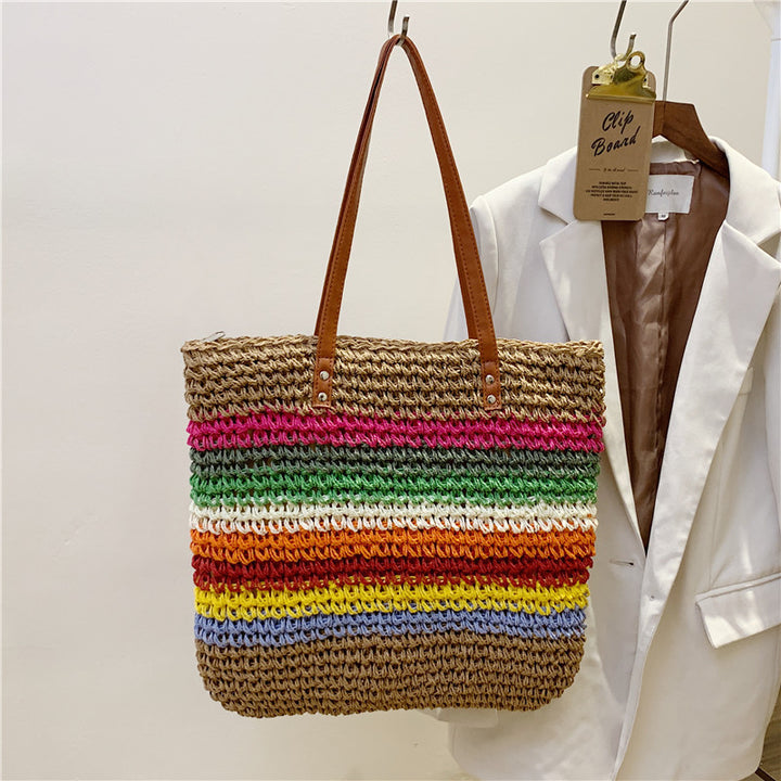 Handcrafted Tote Bag Made from Sustainable Materials with Colorful Stripes Bowlift