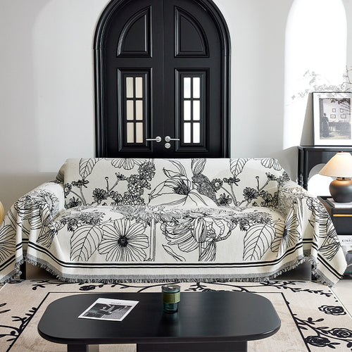 Artistic Floral Print Sofa Throw Blanket