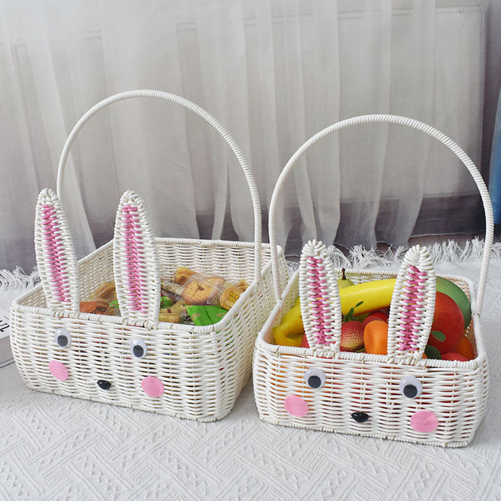 Decorative Bunny-Themed Storage Basket Bowlift