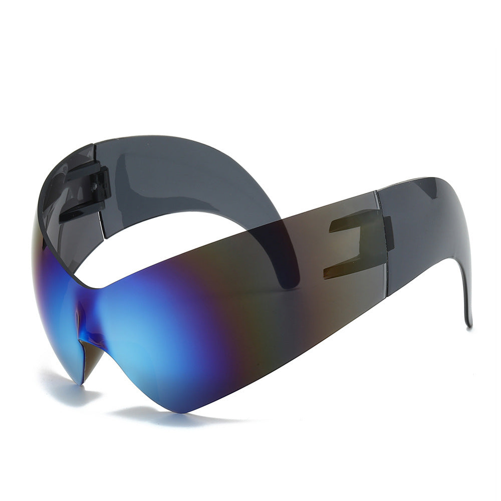 Futuristic Oversized Shield Sunglasses Bowlift