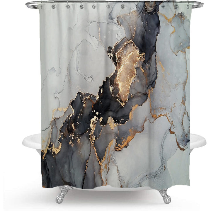 Artistic Marble Design Shower Curtain Bowlift