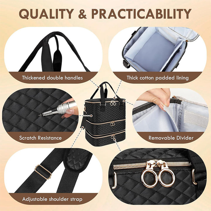 Cosmetic storage bag with multiple compartments Bowlift