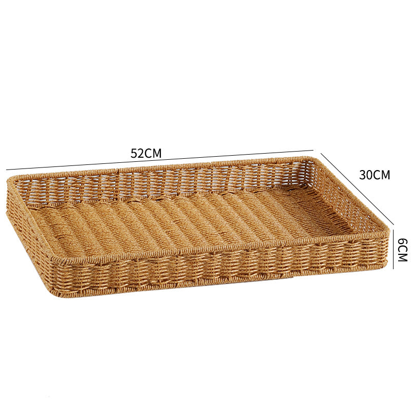 Unisex Rectangular Serving Basket made of handwoven natural material Bowlift