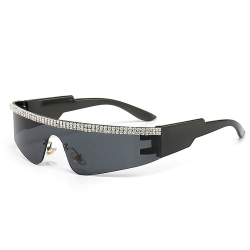 Women's Fashion Glamour Sunglasses with Rhinestone-Embellished Frame Bowlift