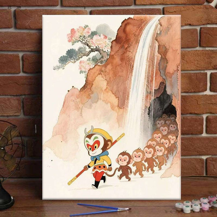 Whimsical Monkey Adventure Art Print Bowlift